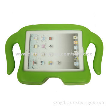 Stand case for iPad with two handles, made of EVA foam material, easy to carry and hold